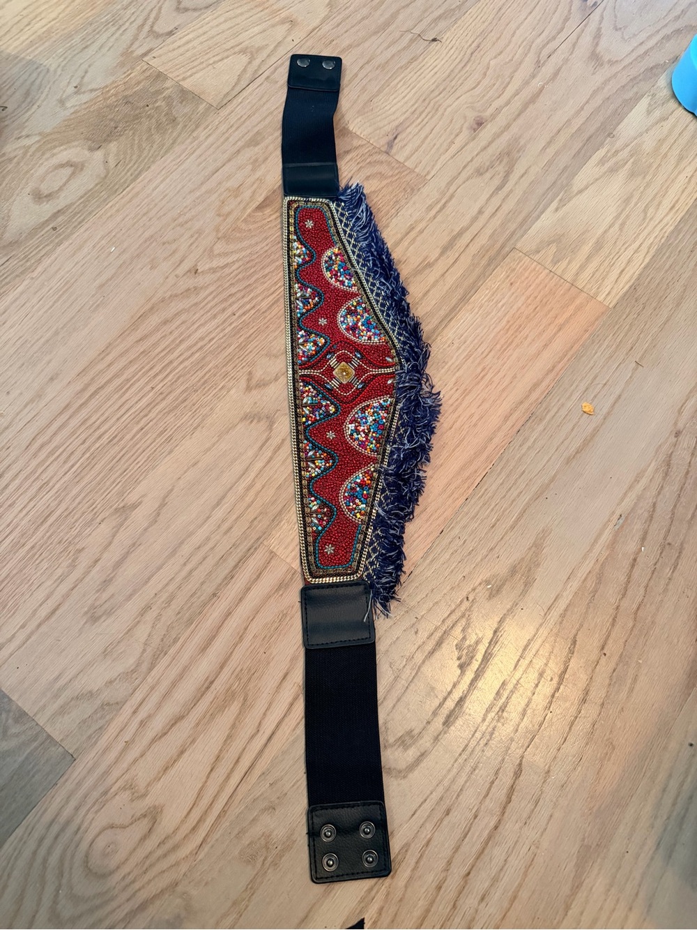 Bohemian Beaded Fringe Waist Belt - Red- stretch style - Picture 3 of 4
